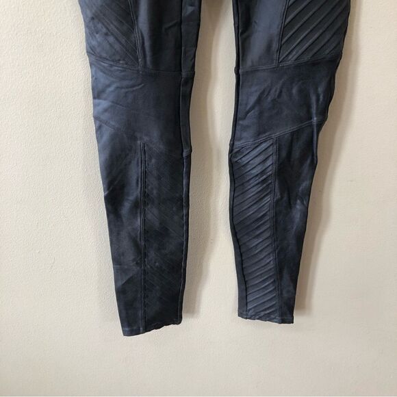 Spanx Faux Leather Grey Moto Leggings - Picture 4 of 7